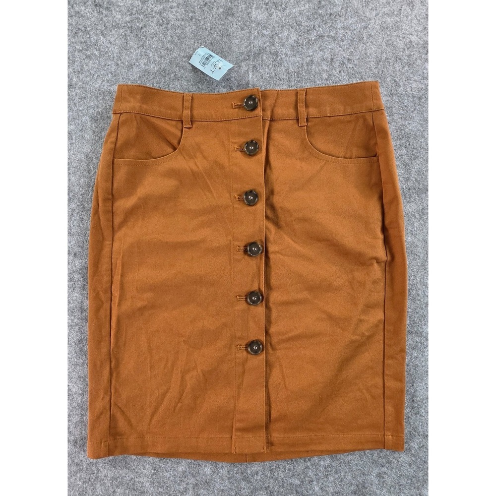 NWT LOFT Burnt Orange Pull On Pencil‎ Skirt Size 2P Career NEW